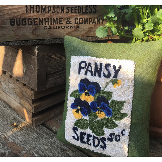 Two Old Crows ~ Pansy Punch Needle Pattern