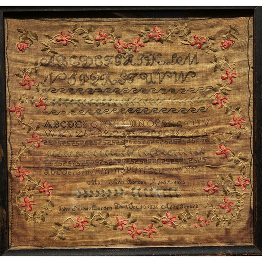 Cross Stitch Antiques ~ Mary Ann Borden 1836 Sampler Market 2023