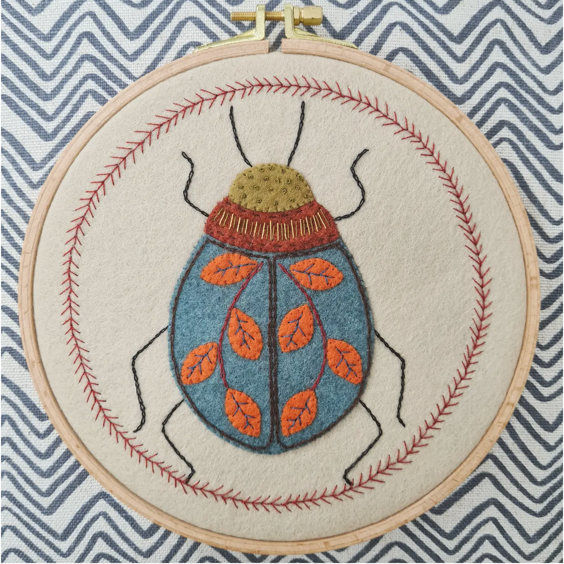 Corrine Lapierre ~ Beetle Felt Applique Hoop Kit