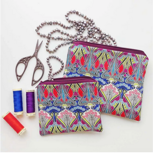 Liberty Fabric ~ Liberty Tana Lawn Mixed Colors Make-Up & Coin Purse Kit