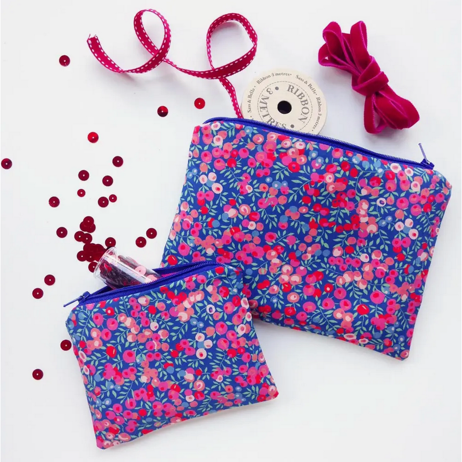 Liberty Fabric ~ Liberty Tana Lawn Mixed Colors Make-Up & Coin Purse Kit