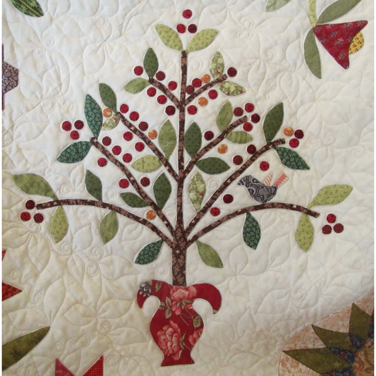 Veronique's Quilt Designs ~ Isabelle ~ Month 10 ~ Block 19 Cherry Tree & Block 20 Small Dahlia, Basket