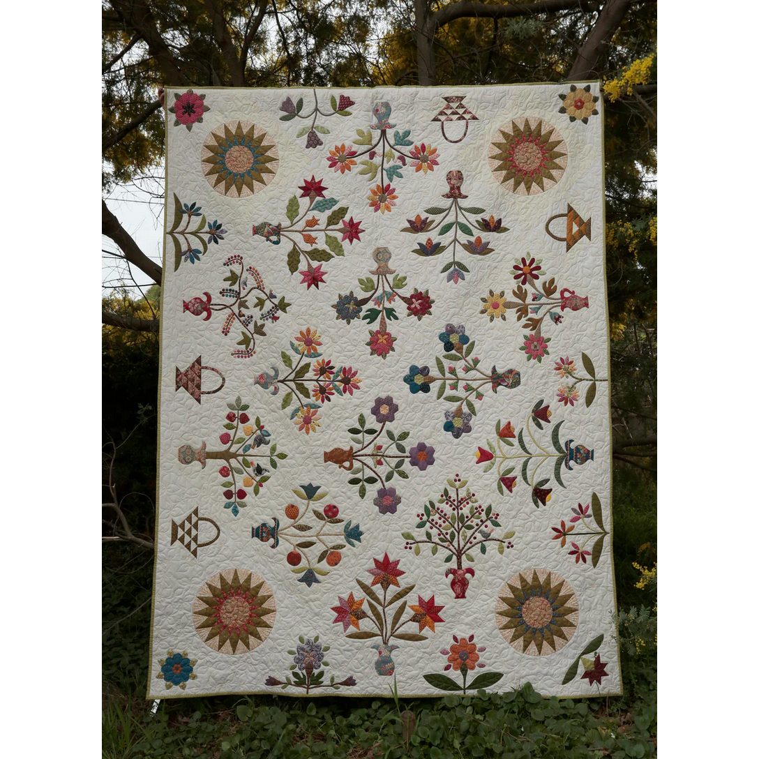 Veronique's Quilt Designs ~ Isabelle ~ Month 10 ~ Block 19 Cherry Tree & Block 20 Small Dahlia, Basket