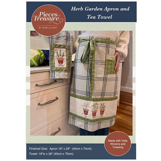 Pieces to Treasure ~ Herb Garden Apron & Tea Towel Pattern