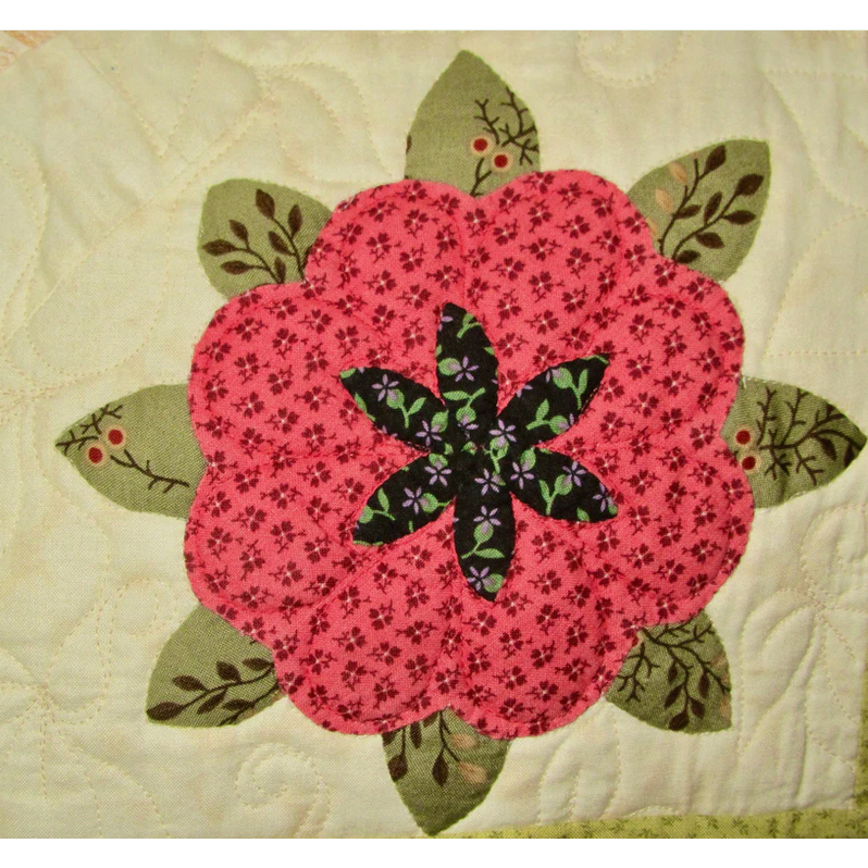 Veronique's Quilt Designs ~ Isabelle ~ Month 3 ~ Block 5 The Cone Flowers & Block 6 The Dahlias Corner Blocks