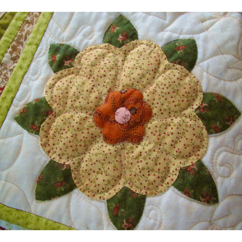 Veronique's Quilt Designs ~ Isabelle ~ Month 3 ~ Block 5 The Cone Flowers & Block 6 The Dahlias Corner Blocks