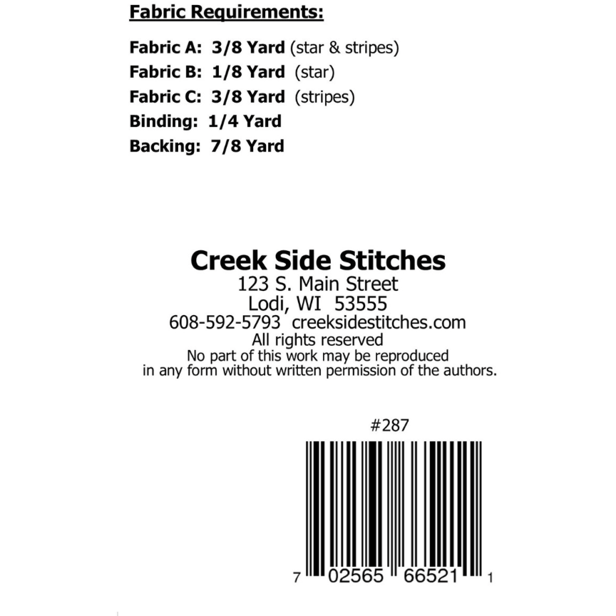 Creek Side Stitches ~ Show Your Colors Quilt Table Topper Quilt Pattern or Kit