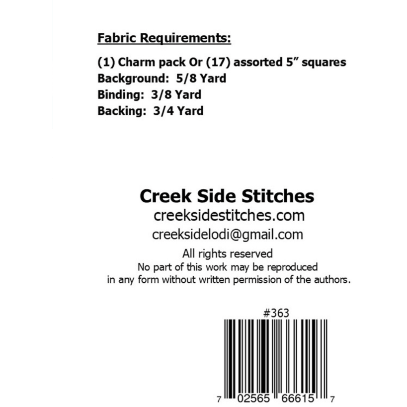 Creek Side Stitches ~ Beaded Charm Quilt Pattern