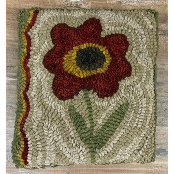 Payton's Primitives Rug Hooking Pattern ~ Single Red Flower