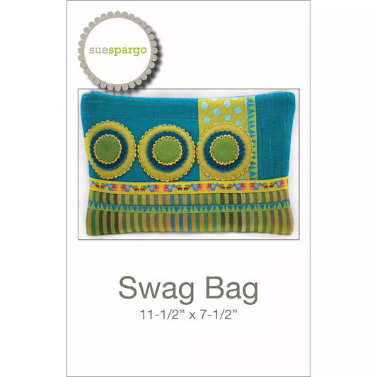 Sue Spargo ~ Swag Bag Zippered Pouch Wool Applique Pattern