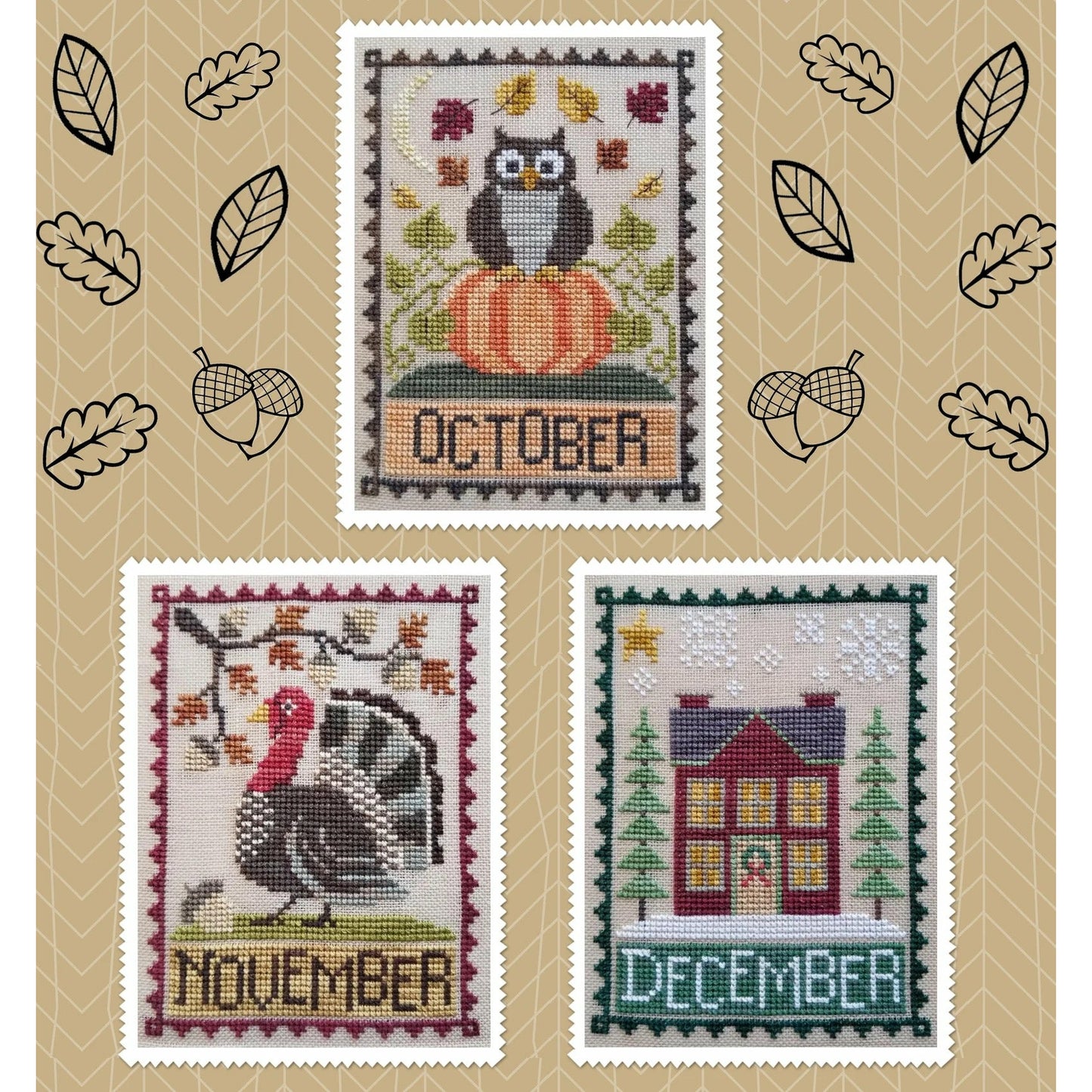Waxing Moon Designs ~ Monthly Trios: October, November, December Pattern