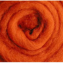 Wistyria Editions ~ Pumpkin Wool Roving 1 oz.