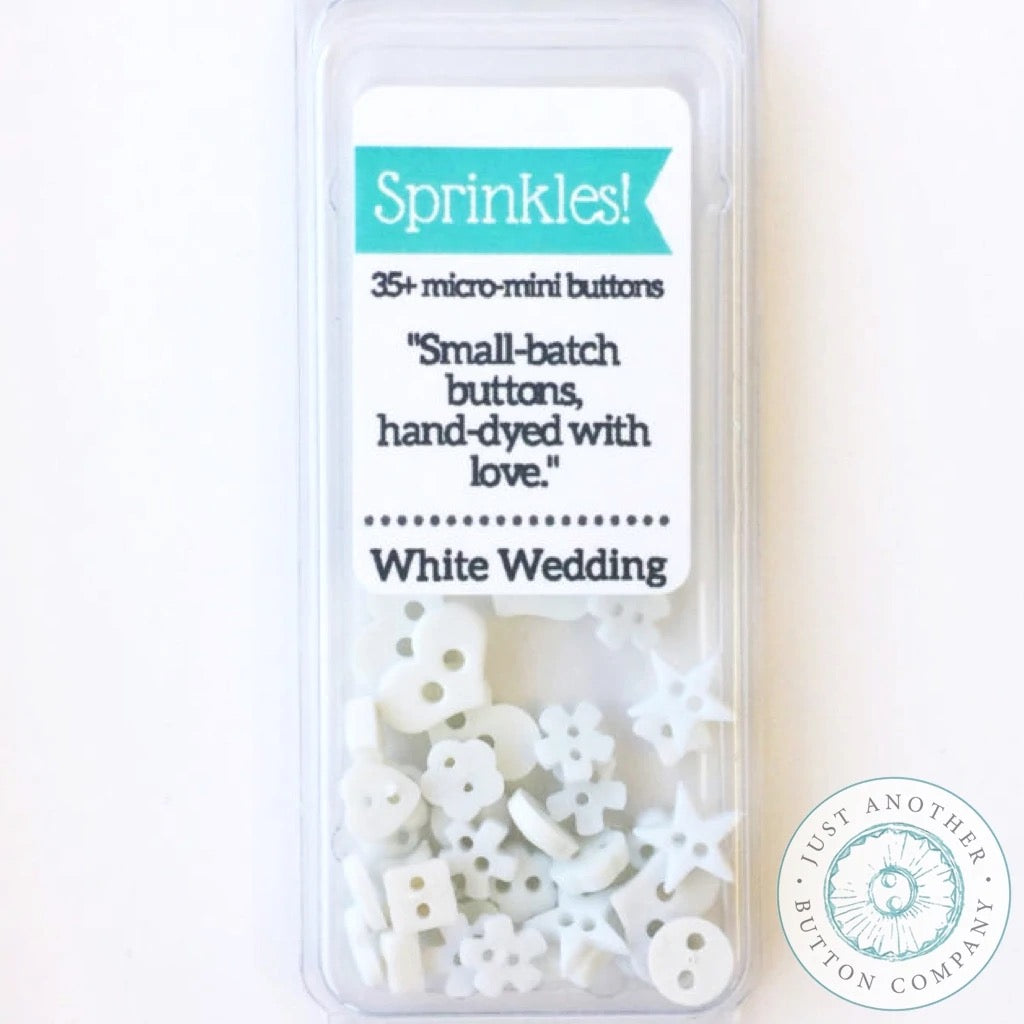 JABC ~ White Wedding Sprinkles Button Pack