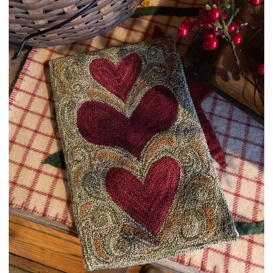 Old Tattered Flag ~ Wonky Hearts Punch Needle Pattern