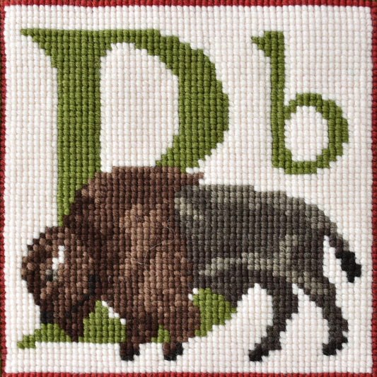 Elizabeth Bradley Animal Alphabet ~ B Buffalo Needlepoint Tapestry Kit