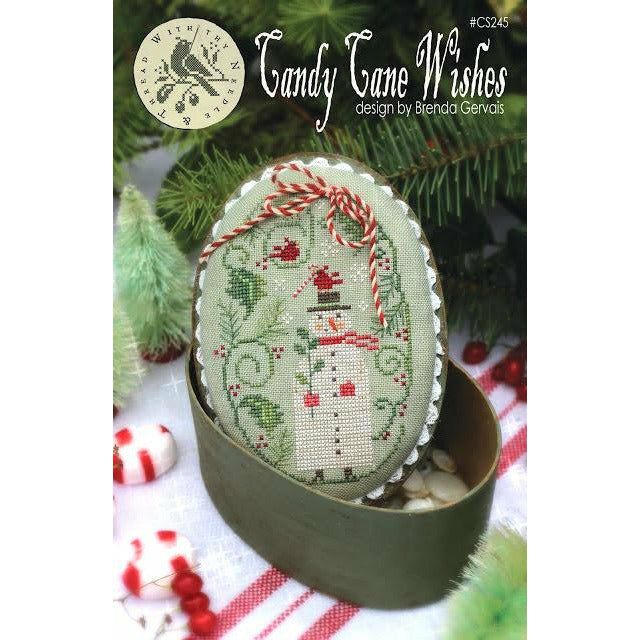 With Thy Needle & Thread ~ Candy Cane Wishes Cross Stitch Pattern