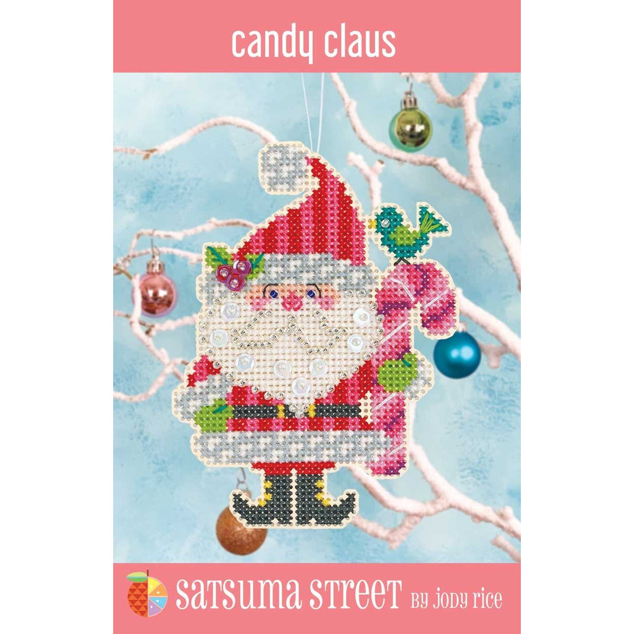 Satsuma Street | Candy Claus Ornament Cross Stitch Kit