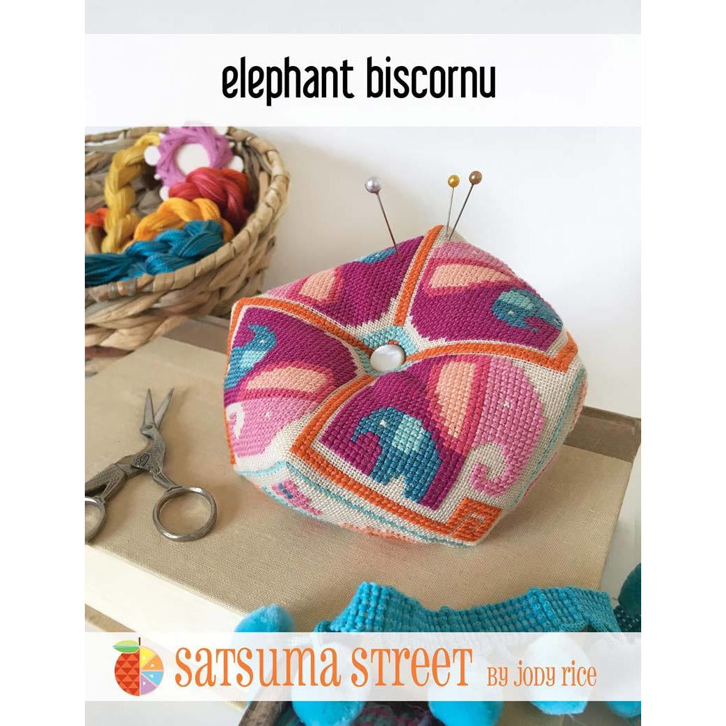 Satsuma Street | Elephant Biscornu Pattern