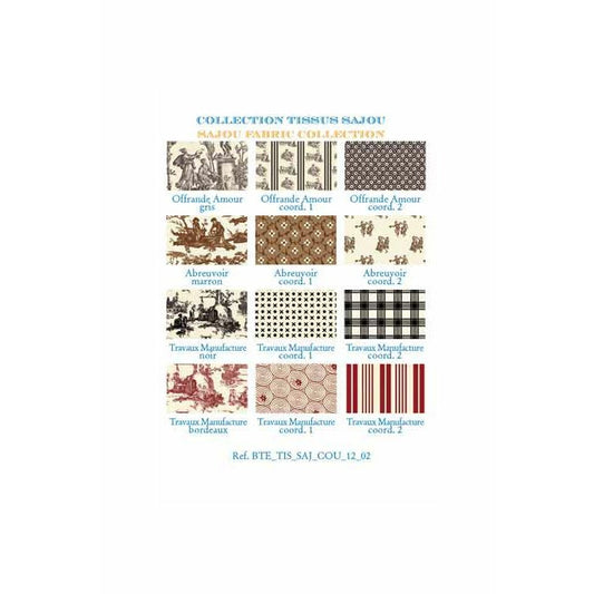 Sajou Gift Box 12 Fabric Swatches ~ Dark Tones