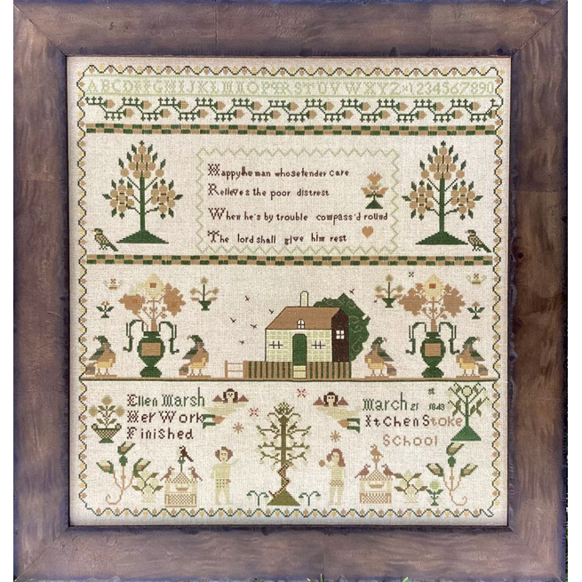 Cardan Antiques ~ Ellen Marsh 1843 Sampler