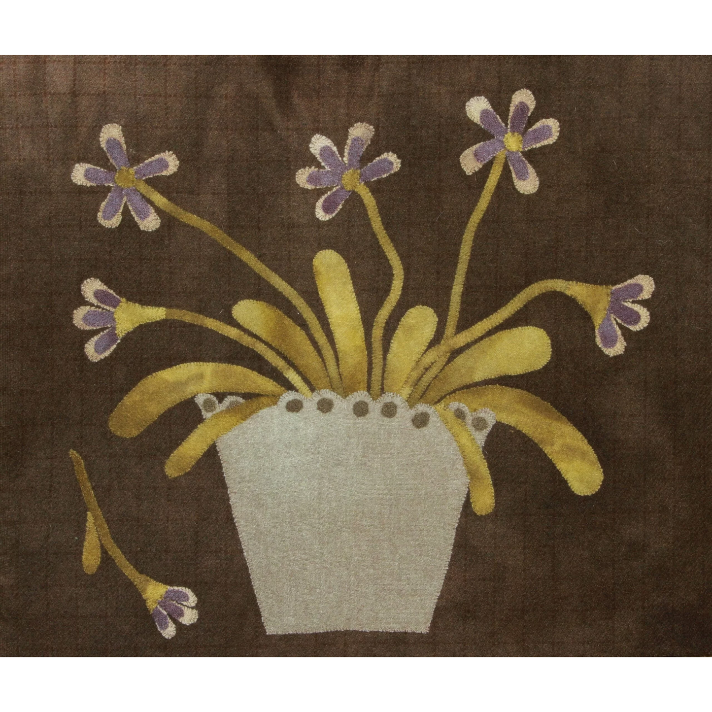 Maggie Bonanomi ~ A Pot of Violets Wool Applique Pattern