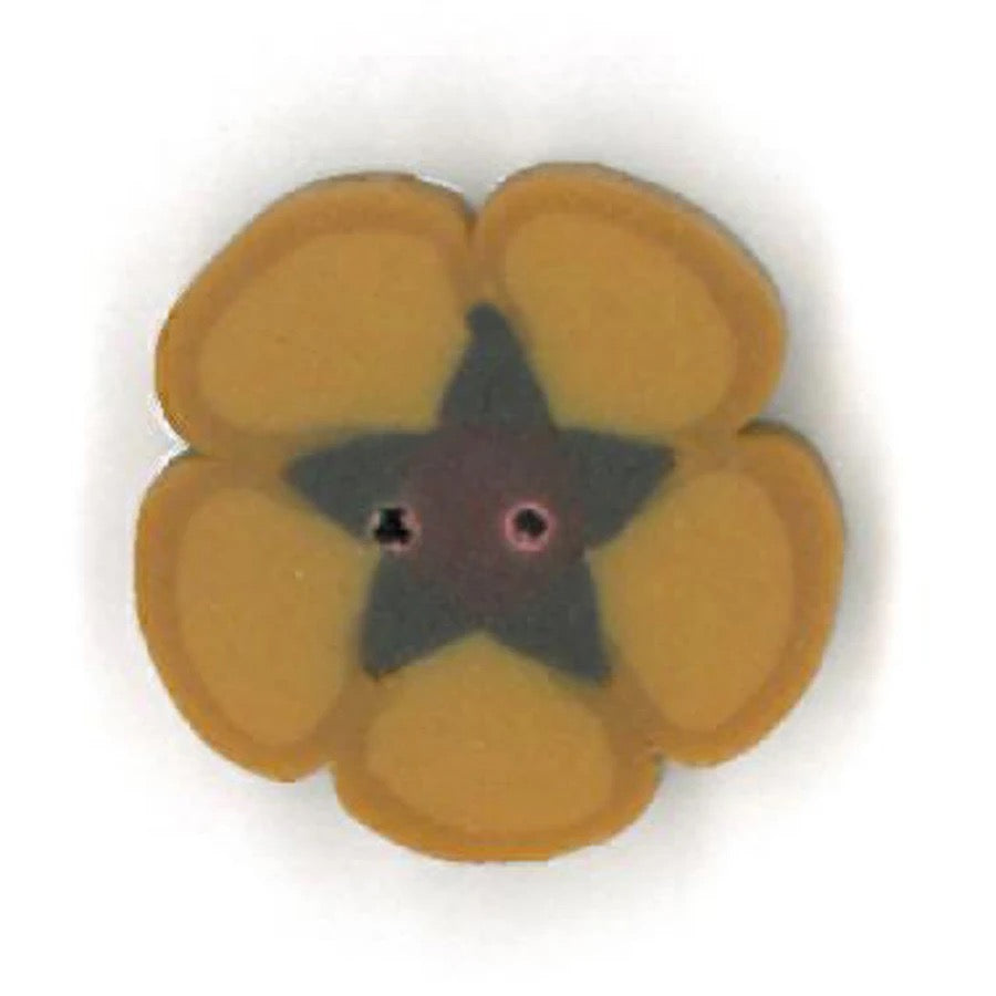 JABC ~ Tiny Williams Gold Flower Button