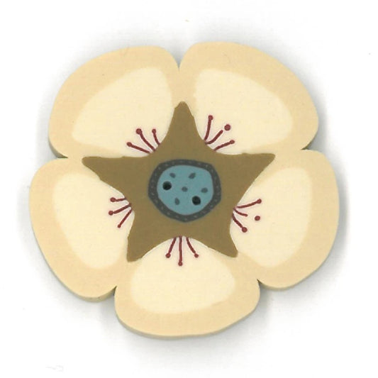 JABC ~ Extra Large Colonial Cream Posy Button