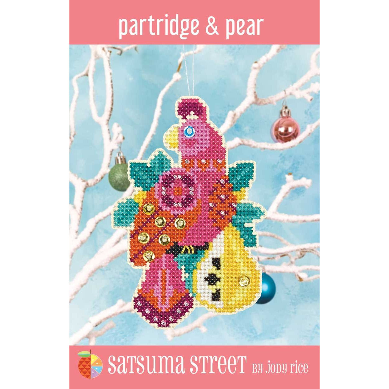 Partridge & Pear Ornament Cross Stitch Kit