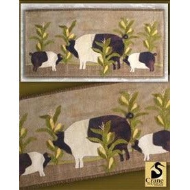 Crane Design ~ Pig Heaven Wool Applique Pattern