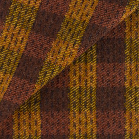 Dorr Mill ~ #1022  Gold & Brown  Geometric Wool Fabric