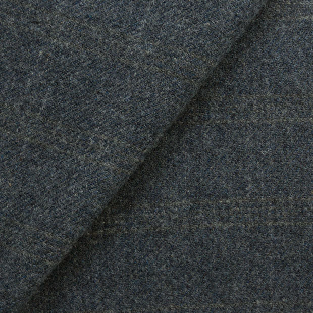 Dorr Mill ~ #4319 Grey Heather with a Subdued Natural Windowpane Wool Fabric Fat Quarter