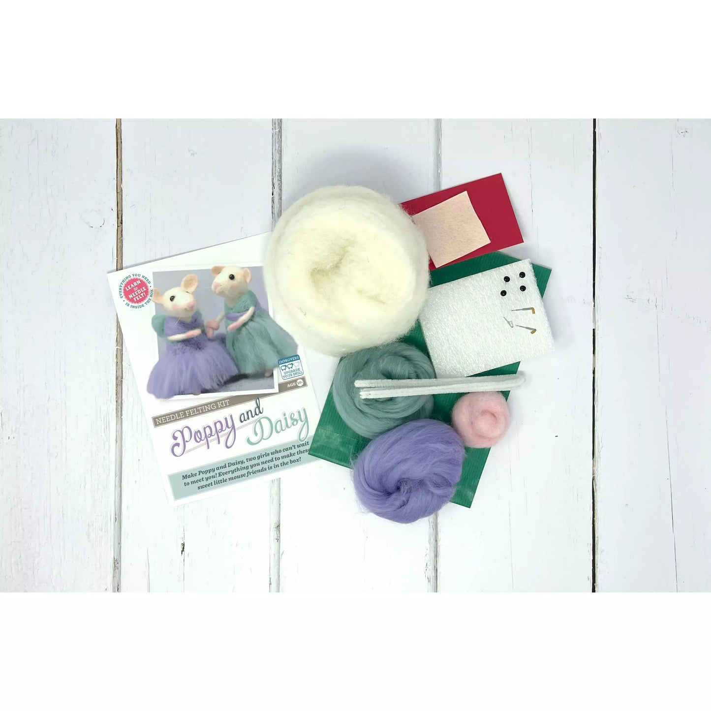 The Crafty Kit Company ~ Poppy & Daisy Mice Needle Felting Kit