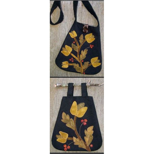 Crane Design ~ Thistle Dew Shoulder Bag Wool Applique Pattern