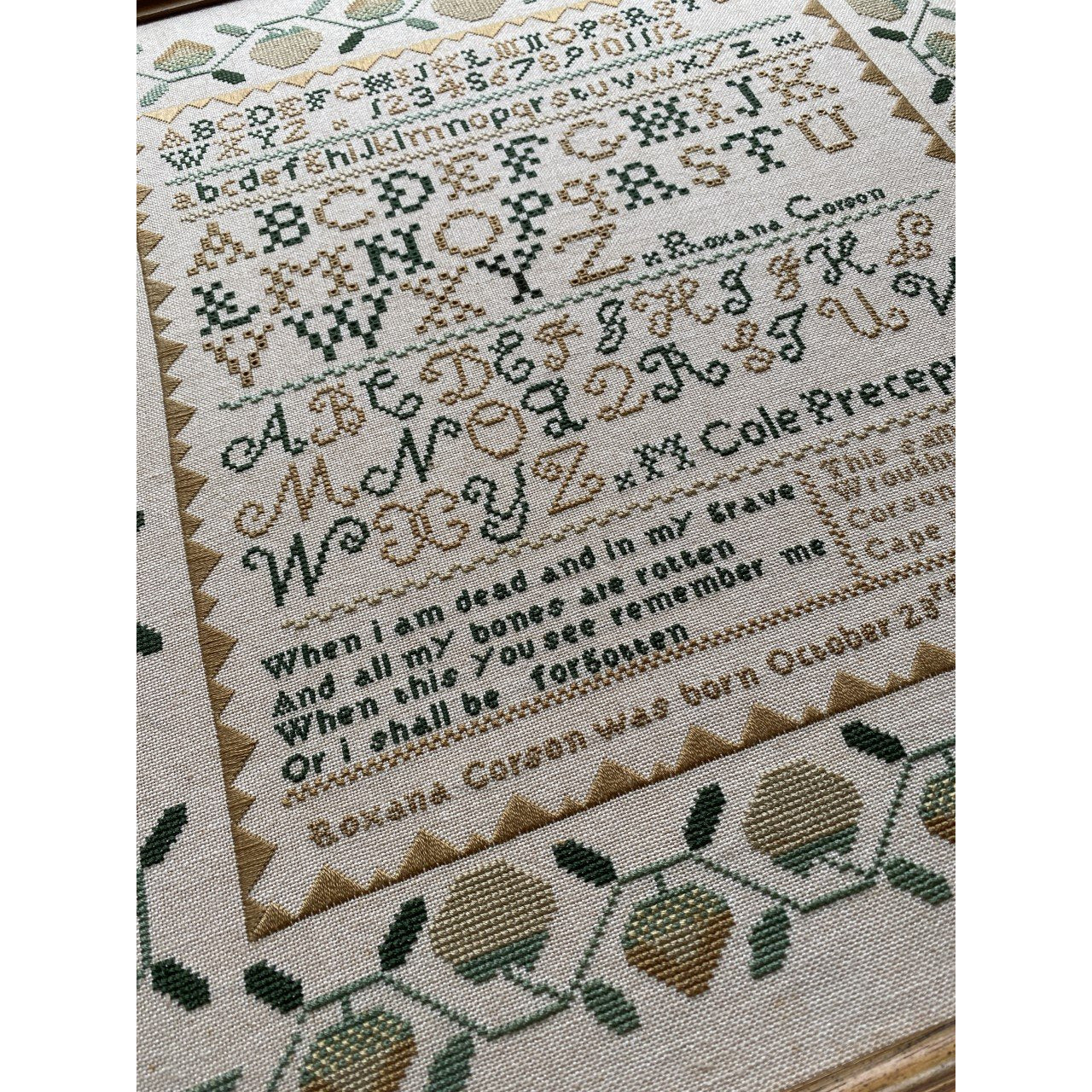 Jean Farish ~ The Roxana Corson Reproduction Sampler Pattern