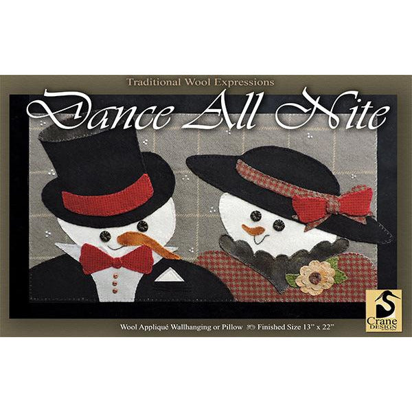 Crane Design ~ Dance All Nite Wool Applique Pattern