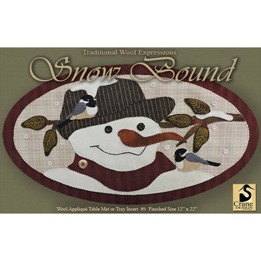 Crane Design ~ Snow Bound Wool Applique Pattern