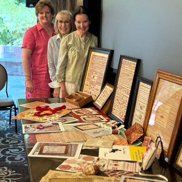 Antique samplers on display